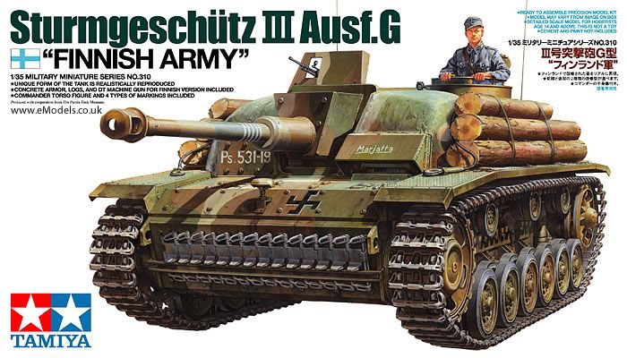 Tamiya 1/35 Sturmgeschutz III Ausf.G "Finnish Army" Scale Model Tamiya