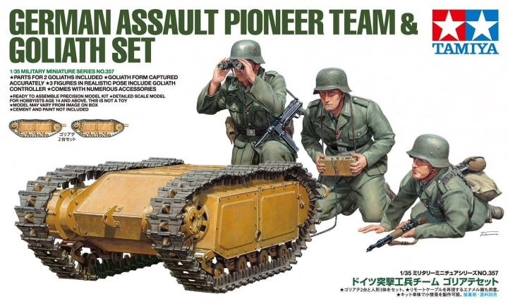 Tamiya 1/35 German Assault Pioneer Team & Goliath Set Scale Model Tamiya