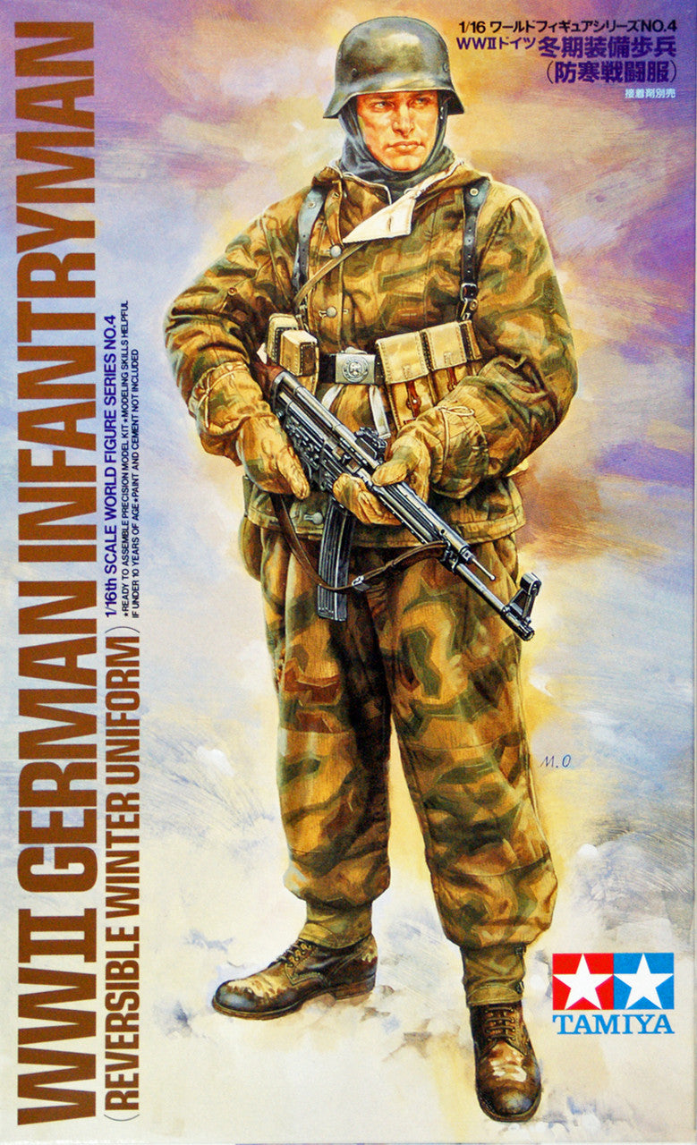 Tamiya 1/16 WW2 German Infantryman (Reversible Winter Uniform) Scale Model Tamiya