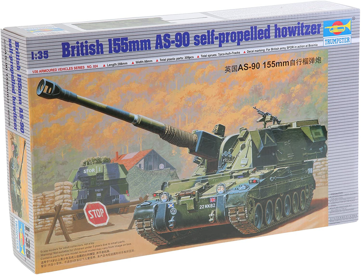 Trumpeter 1/35 British AS-90 155mm SPG Scale Model Trumpeter