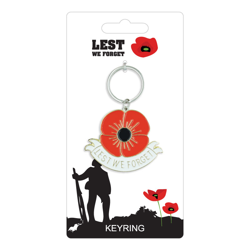 Remembrance Keyring - Lest We Forget Poppy Design Keyring Portfolio Group