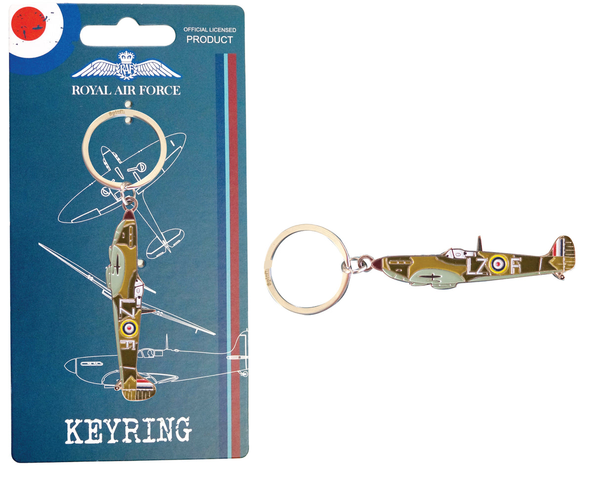 RAF Vintage Metal Enamel Keyring Spitfire Keyring Portfolio Group