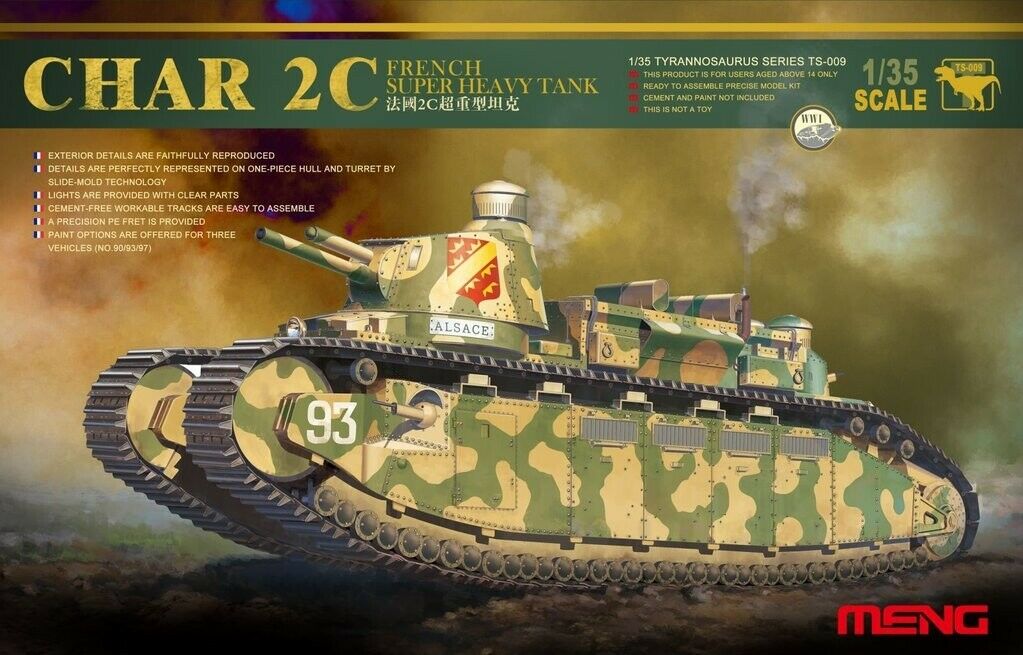 Meng 1/35 CHAR 2C, French Super Heavy Tank