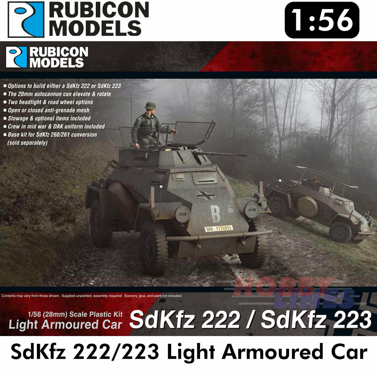 Rubicon Models 1/56 German Sdkfz 222/223 Scale Model Rubicon models.