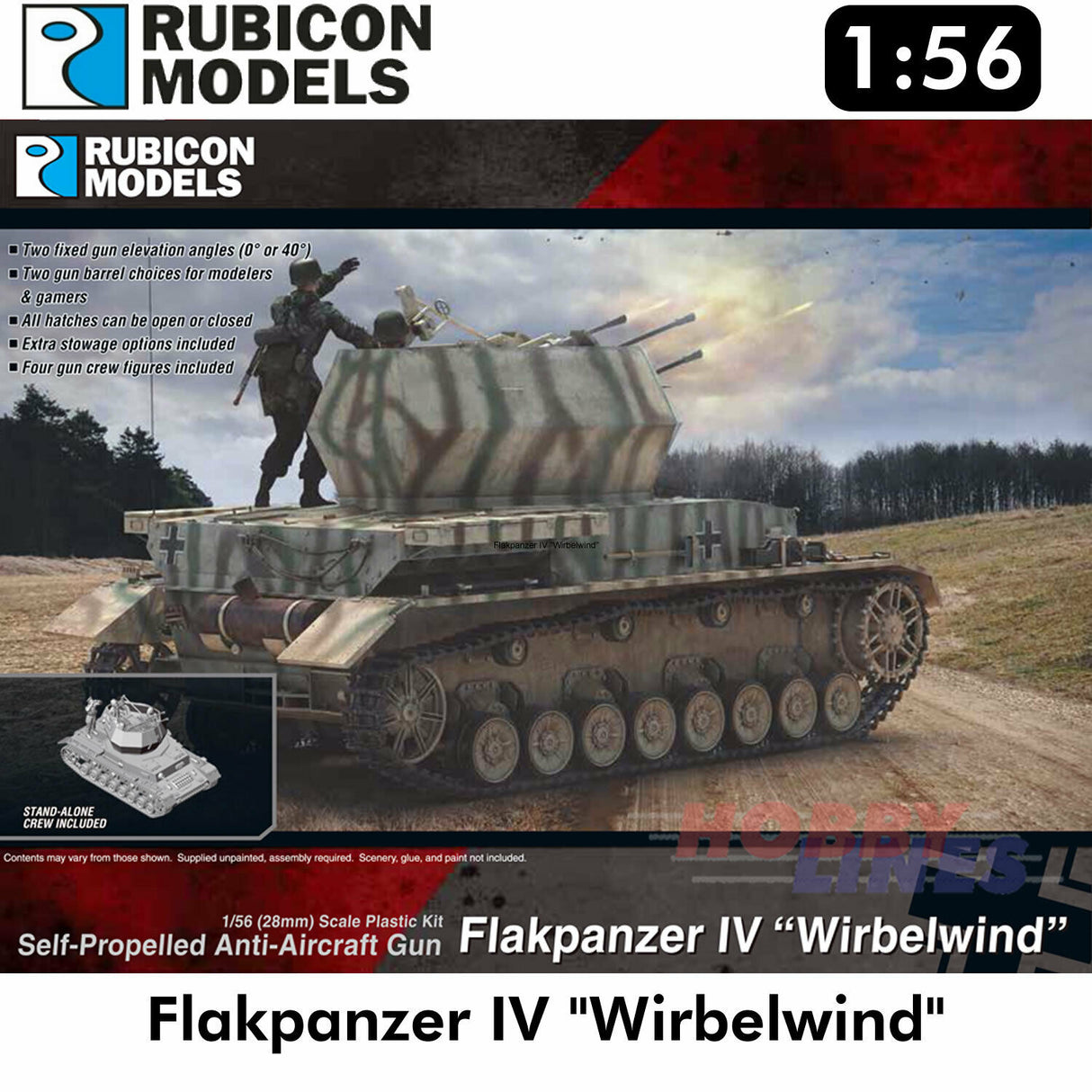Rubicon Models 1/56 Flakpanzer 4 "Wirbelwind" Scale Model Rubicon models.