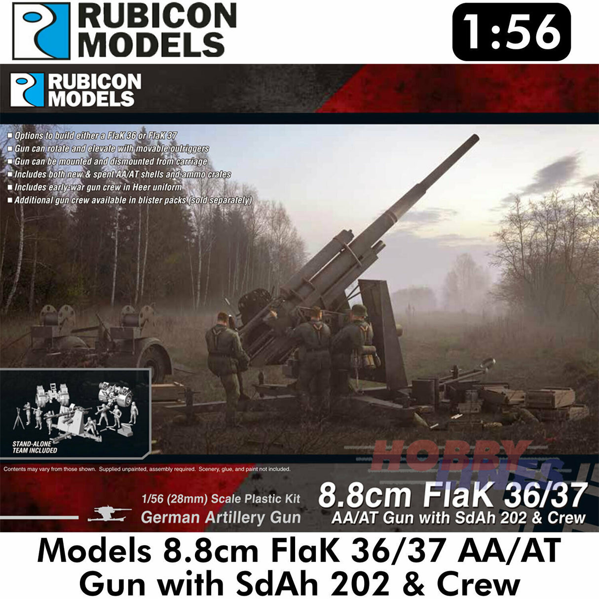 Rubicon Models 1/56 8.8cm Flak 36/37 Scale Model Rubicon models.