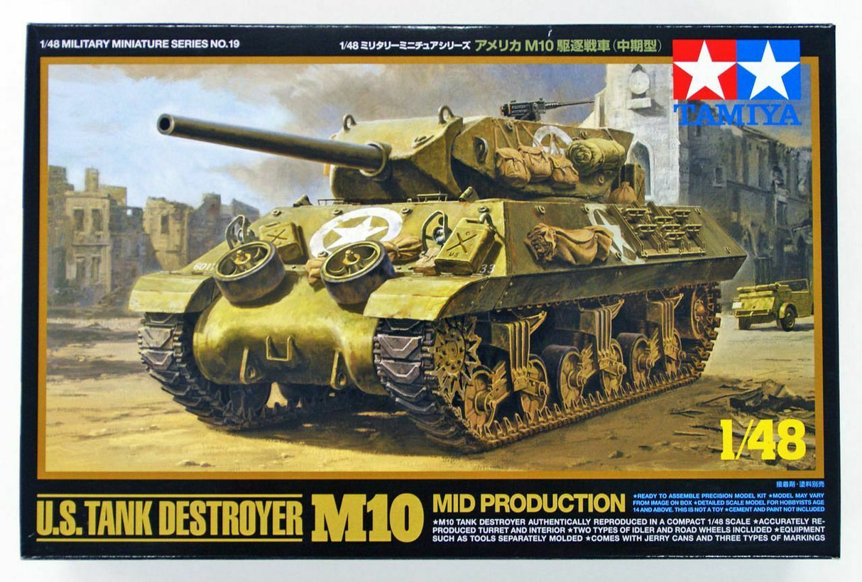 Tamiya 1/48 M10 US Tank Destroyer, Mid Production Scale Model Tamiya