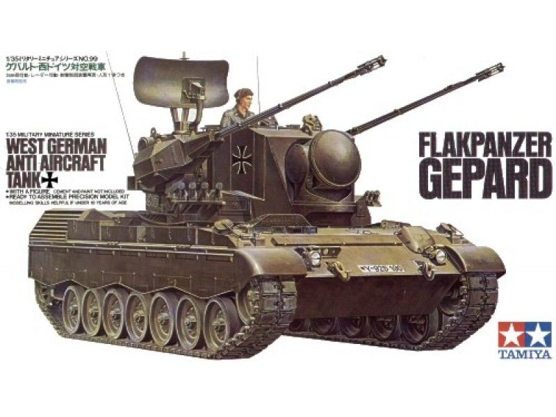 Tamiya 1/35 West German Flakpanzer Gepard Scale Model Tamiya