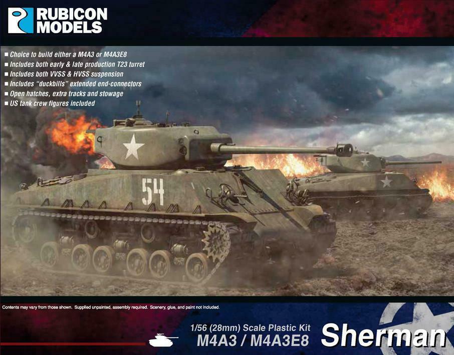 Rubicon Models 1/56 M4A3/M4A3E8 sherman Scale Model Rubicon models.