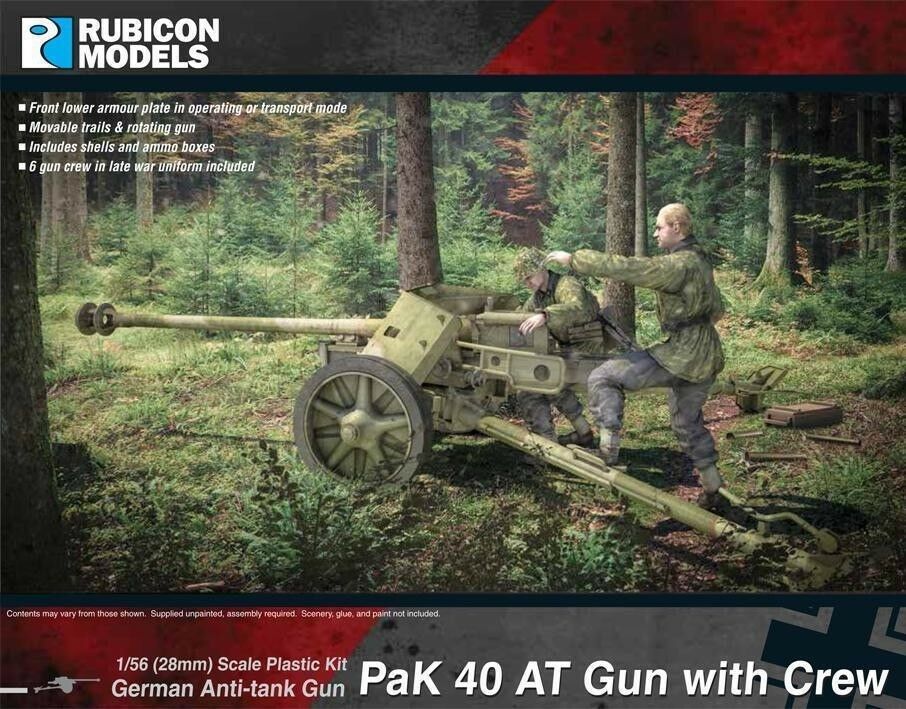 Rubicon 1/56 PaK 40 AT Gun with Crew Scale Model Rubicon models.