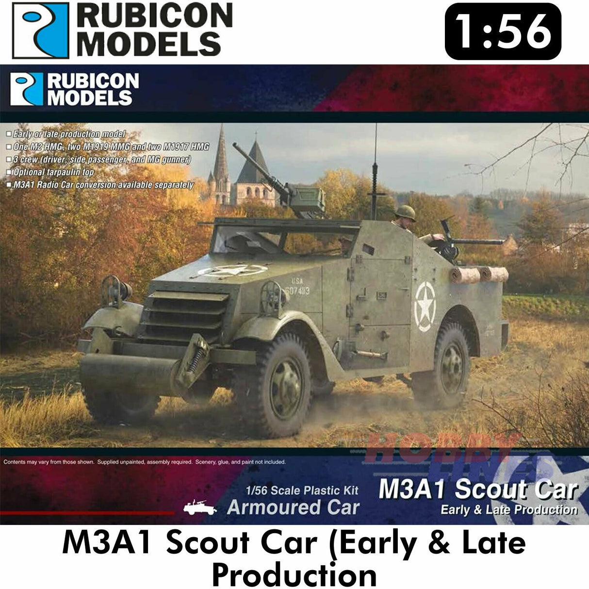 Rubicon 1/56 M3A1 Scout Car Early / Late Production Scale Model Rubicon models.