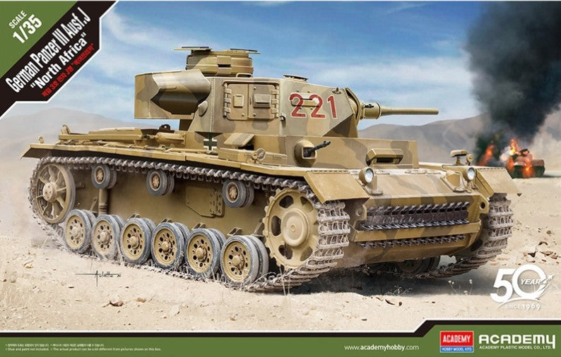 Academy 1/35 Panzer 3 Ausaf.J "North Africa" Scale Model Academy