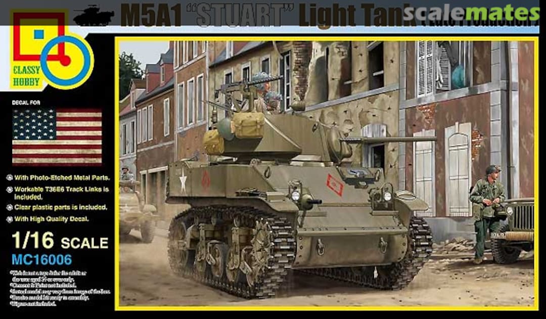 Classy Hobby 1/16 Scale M541 "Stuart" Light Tank (Late Production) Model Scale Model Classy hobby