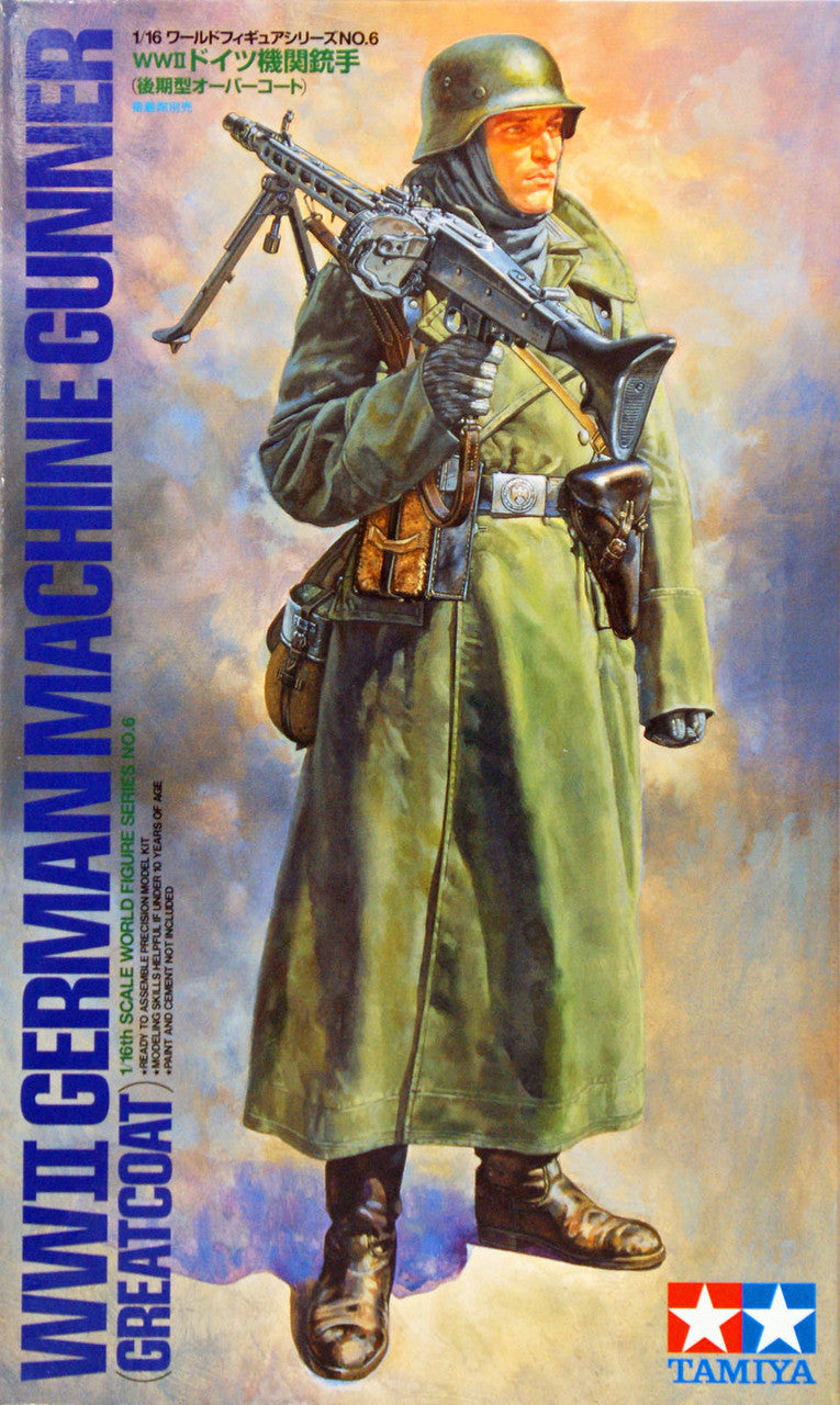 Tamiya 1/16 WW2 German Machine Gunner (Greatcoat) Scale Model Tamiya