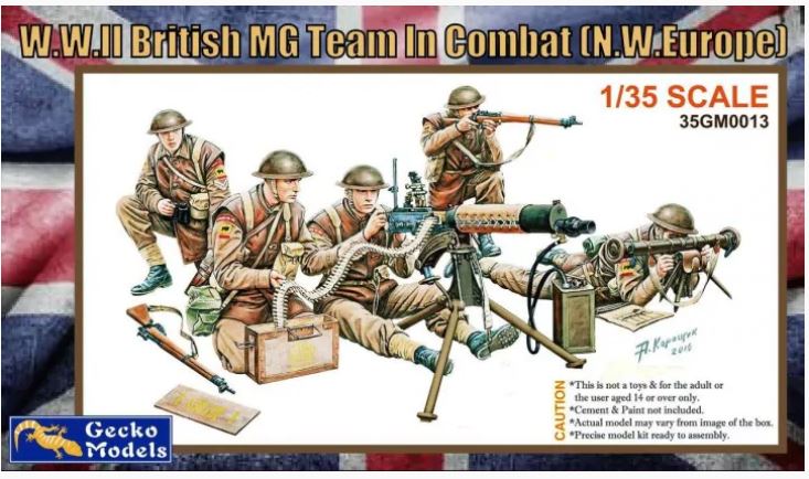 Gecko 1/35 WW2 British MG Team In Combat (NW Europe) Scale Model Gecko