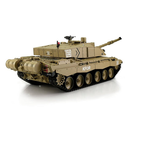 Torro: 1/16 Scale Remote Control Challenger 2 Sand BB+IR (Metal Tracks) Pre-Built Model [variant_option4]