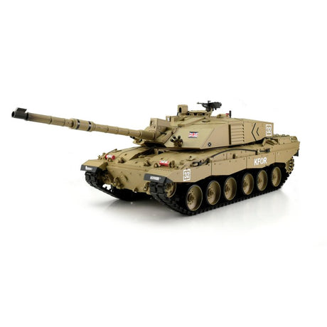 Torro: 1/16 Scale Remote Control Challenger 2 Sand BB+IR (Metal Tracks) Pre-Built Model [variant_option4]