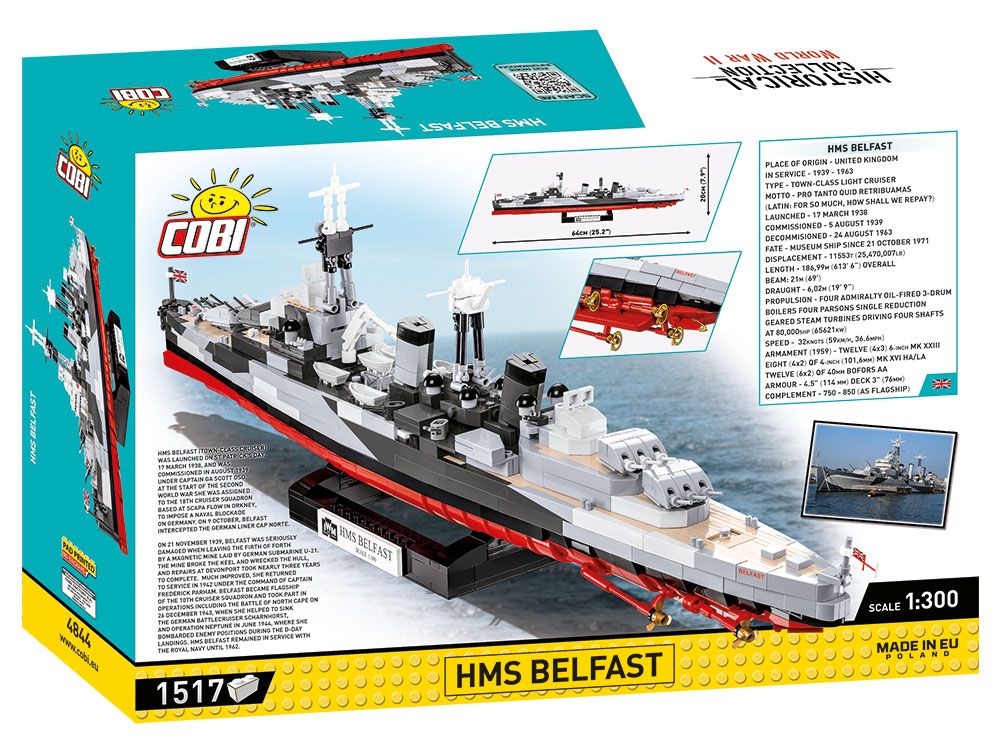 Cobi 1/300 Scale: HMS Belfast Brick Model Kit Cobi