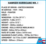 Cobi 1/32 Scale Hawker Hurricane MK.1 Brick Model Kit Cobi
