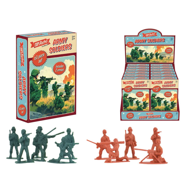 Retro 60 Piece Army Soldiers (WORM) Toy Kandy Toys