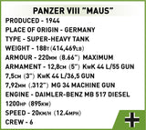 Cobi 1/35 Panzer VIII Maus Brick Model Kit Cobi