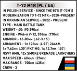 Cobi 1/35: T-72 M1R (PL/UA) Brick Model Kit Cobi