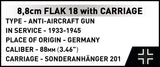 Cobi 1/35 8.8cm Flak 18 with Carrige Brick Model Kit Cobi