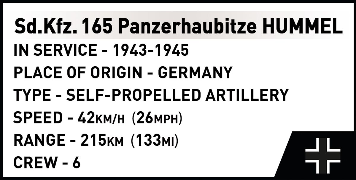 Cobi 1/28 SdKfz 165 Panzerhaubitze Hummel Brick Model Kit Cobi