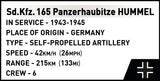 Cobi 1/28 SdKfz 165 Panzerhaubitze Hummel Brick Model Kit Cobi