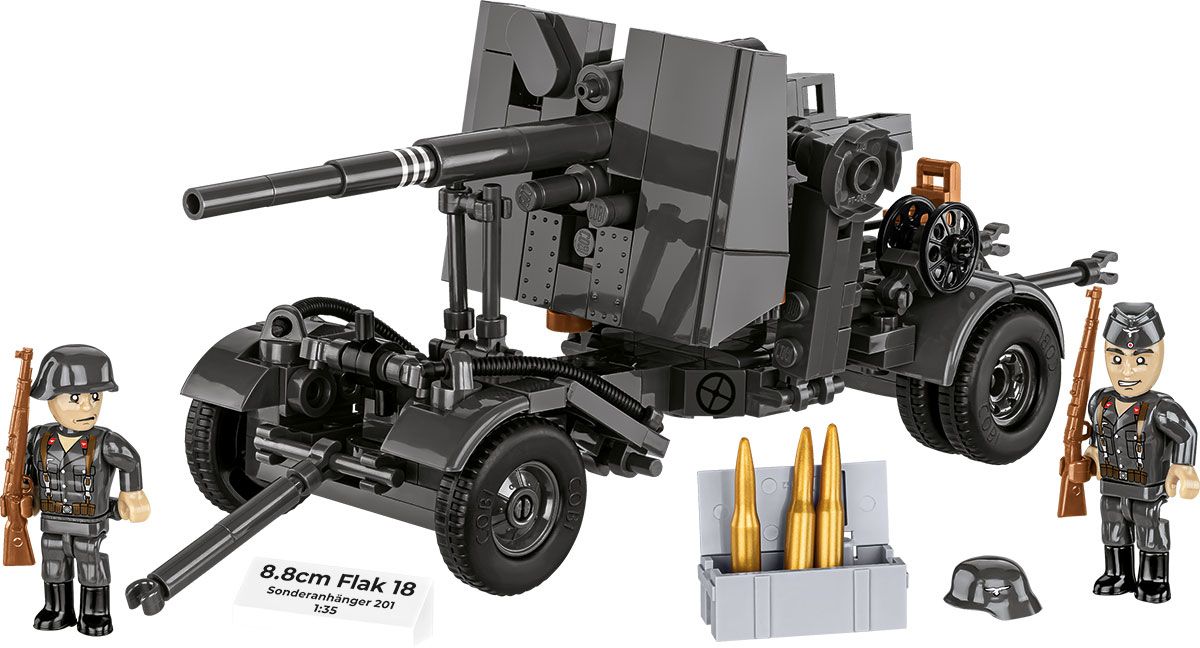 Cobi 1/35 8.8cm Flak 18 with Carrige Brick Model Kit Cobi