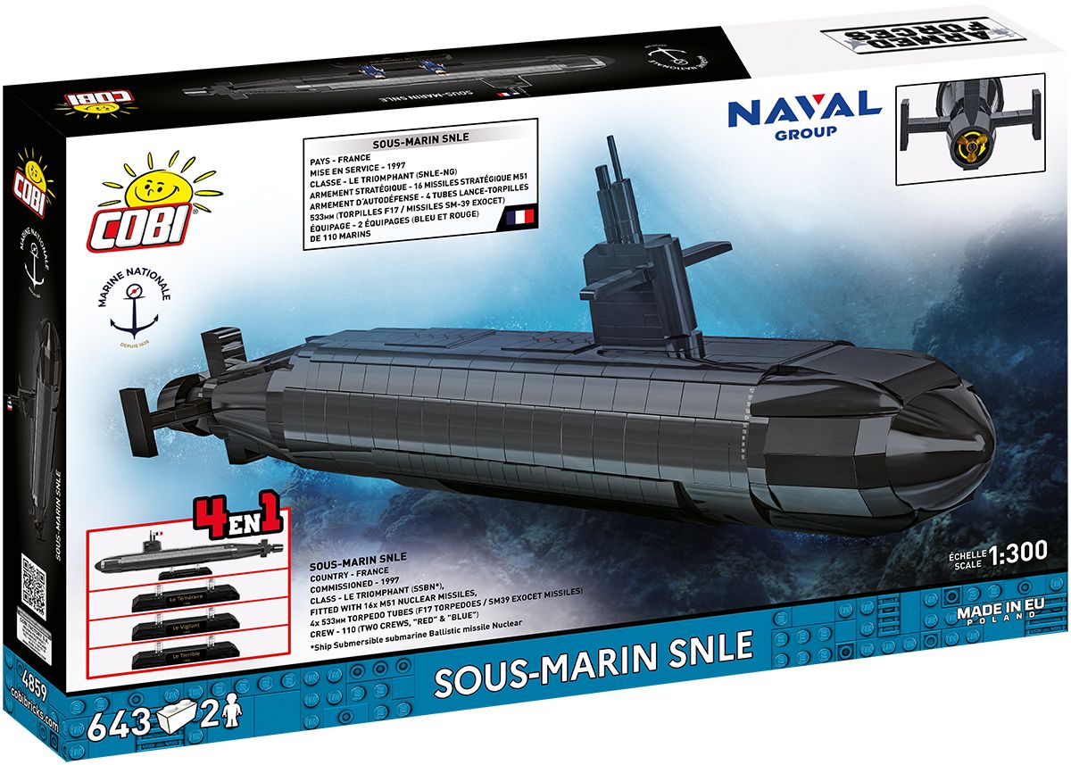 Cobi 1/300 Sous-Marin SNLE Brick Model Kit Cobi