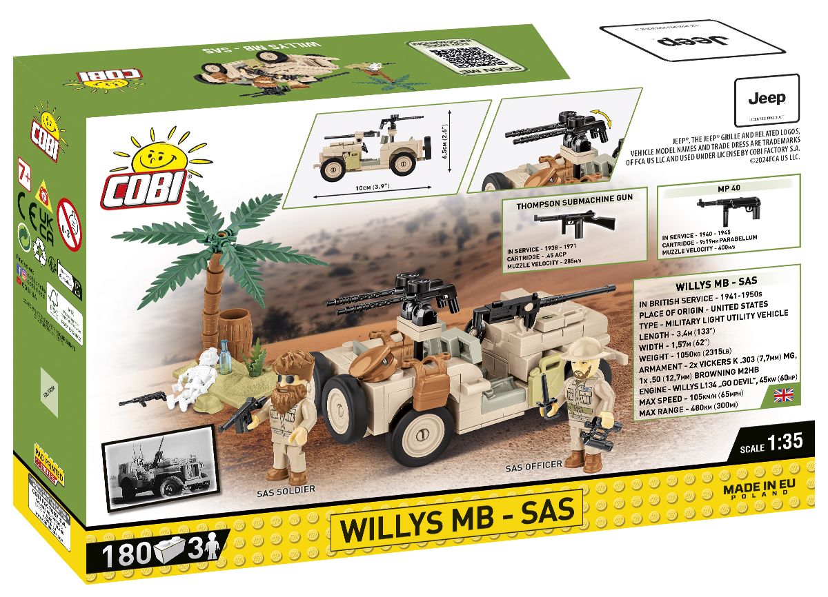 Cobi 1/35 Willys MB -SAS Brick Model Kit Cobi