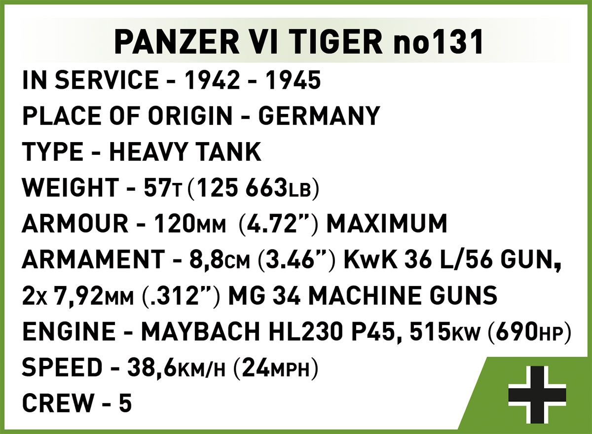Cobi 1/28 Tiger 131 Upgraded Edition – The Tank Museum