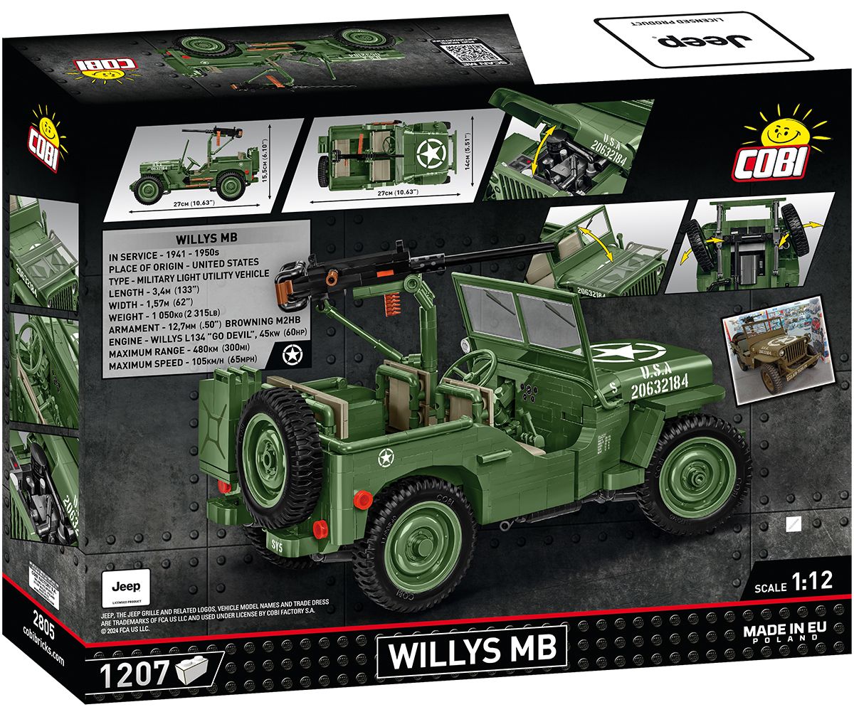 Cobi 1/12 Scale Willys MB Brick Model Kit Cobi