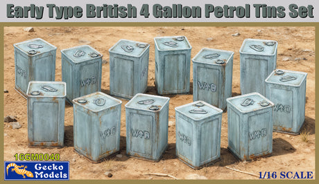 Gecko Models 1/16 Early British 4 Gallon Flimsies Petrol Tins Scale Model Gecko