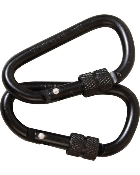 Locking Carabiner Pair 8mm Camping accessory Kombat