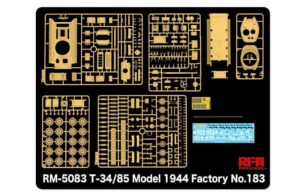 Ryefield Model 1/35 T34/85 Model 1944 Factory No183 Scale Model [variant_option4]