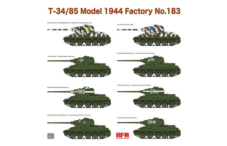 Ryefield Model 1/35 T34/85 Model 1944 Factory No183 Scale Model [variant_option4]