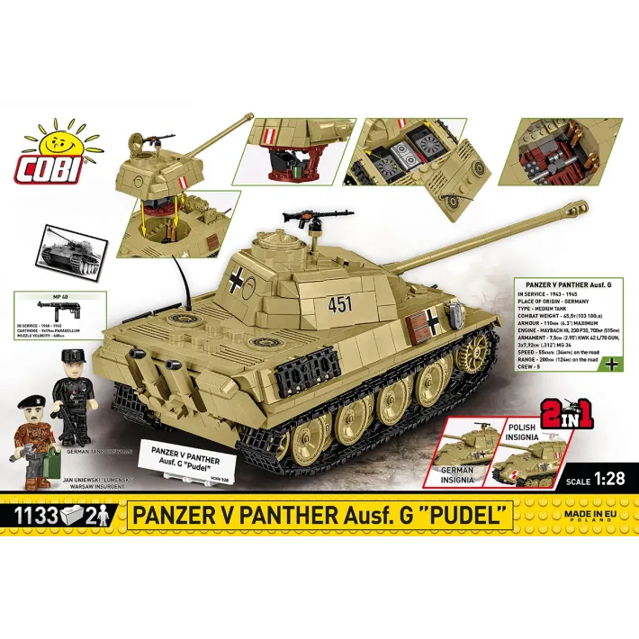 Cobi 1:28 Scale Panzer V Panther Ausf. G Pudel