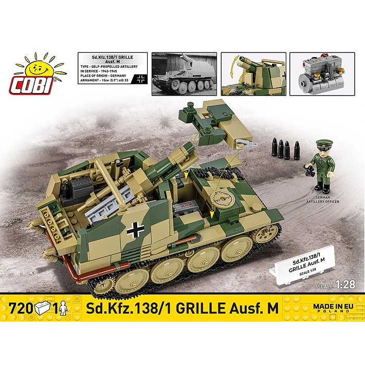 Cobi 1/28 SD.KFZ 138/1 Grille Ausf M Brick Models Cobi
