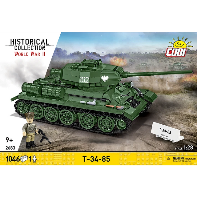 Cobi 1/28 Scale: T-34-85 Brick Model Kit Cobi