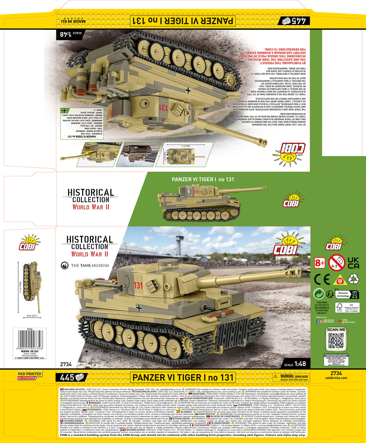 PRE-ORDER Cobi 1/48 Scale Tiger 131 (Upgraded)