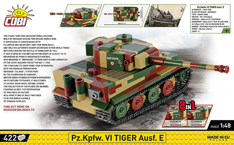 Cobi 1/48 tiger 1 "Musee des Blindes Saumur" Brick Models [variant_option4]