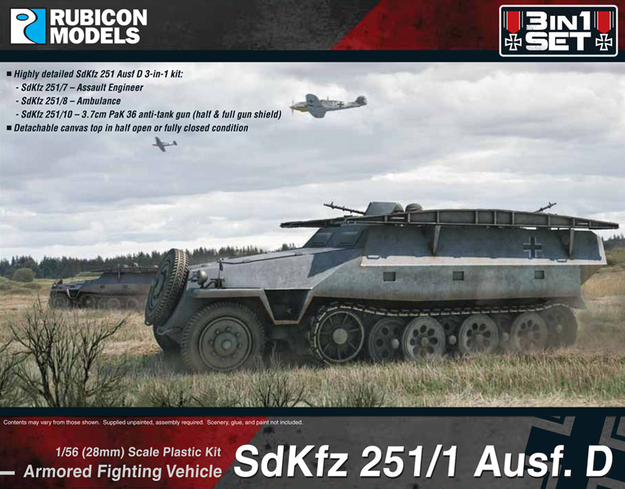 Rubicon 1/56sdkfz 251/1 Ausf D, 3 in 1.