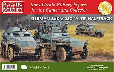 The Plastic Soldier Company 1/72 SdKfz 250 "ALTE" halftrack (x3)