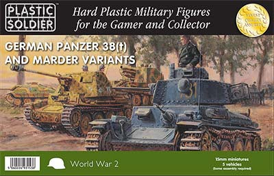 The Plastic Soldier Company 1/72 38 (t) & marder variants (x3)