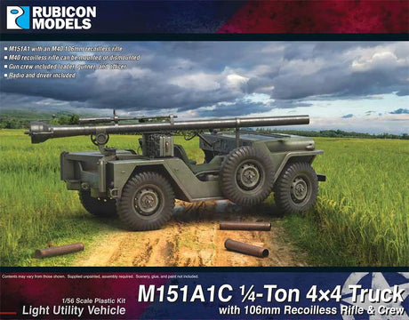 Rubicon 1/56 M151AC 4X4 TRUCK WITH 106MM RECOILESS RIFLE. Scale Model [variant_option4]