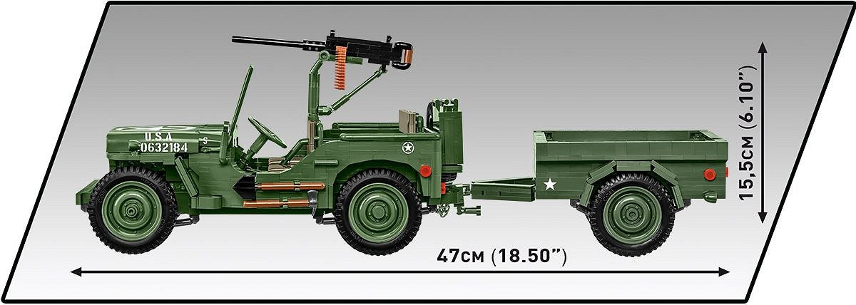 Cobi 1/12 Scale Willys MB & Trailer - Executive Edition