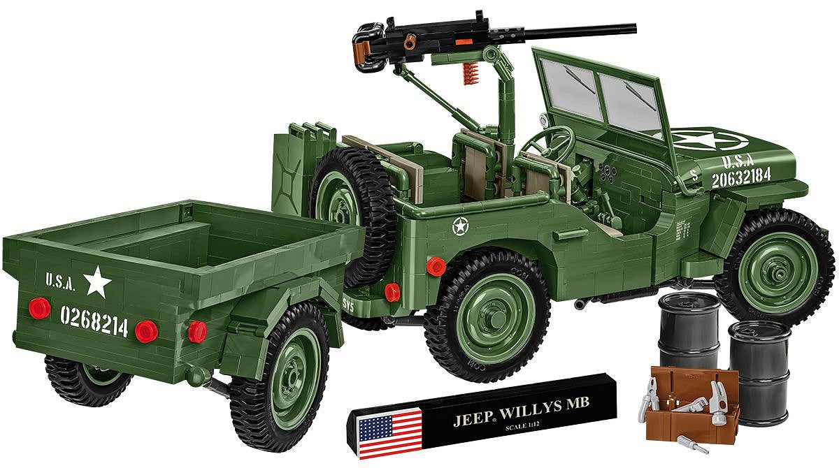 Cobi 1/12 Scale Willys MB & Trailer - Executive Edition