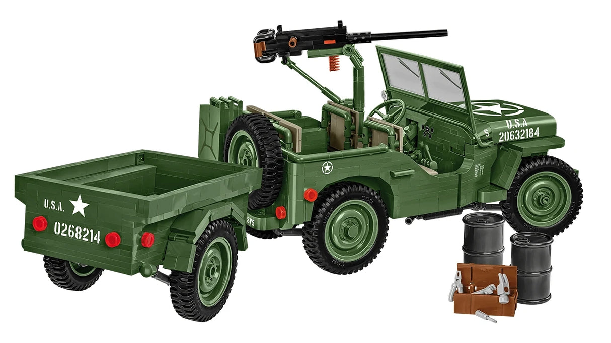 Cobi 1/12 Scale Willys MB & Trailer - Executive Edition Brick Model Kit [variant_option4]